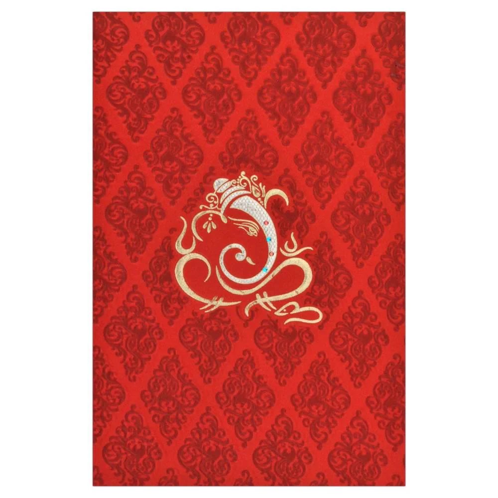 Invitation Card - Stunning Ganesha Screen Wedding Card-KNK1288 - Image 3