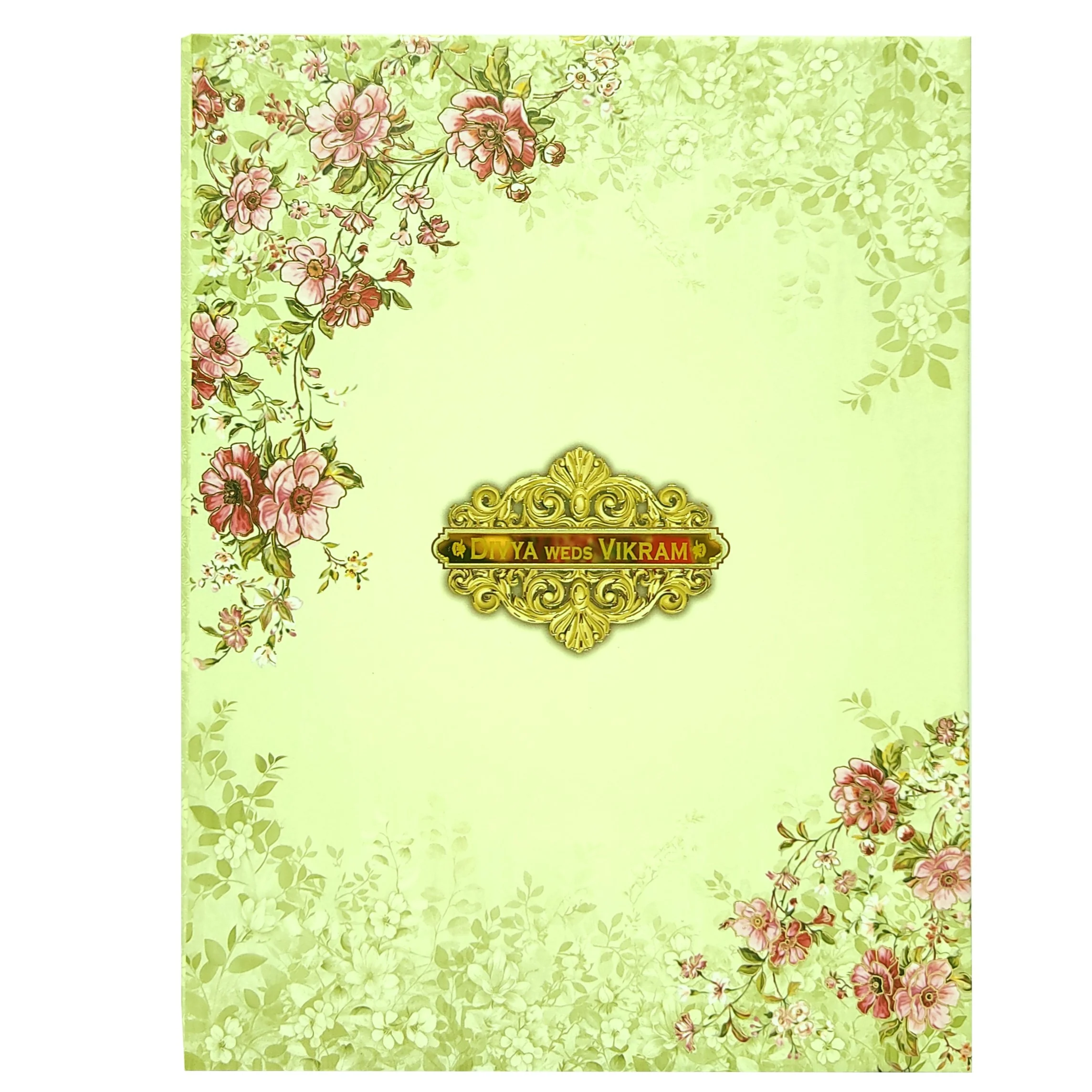 Cream Floral Padded Offset Print With Name Plate-KNPO1507C - Image 3