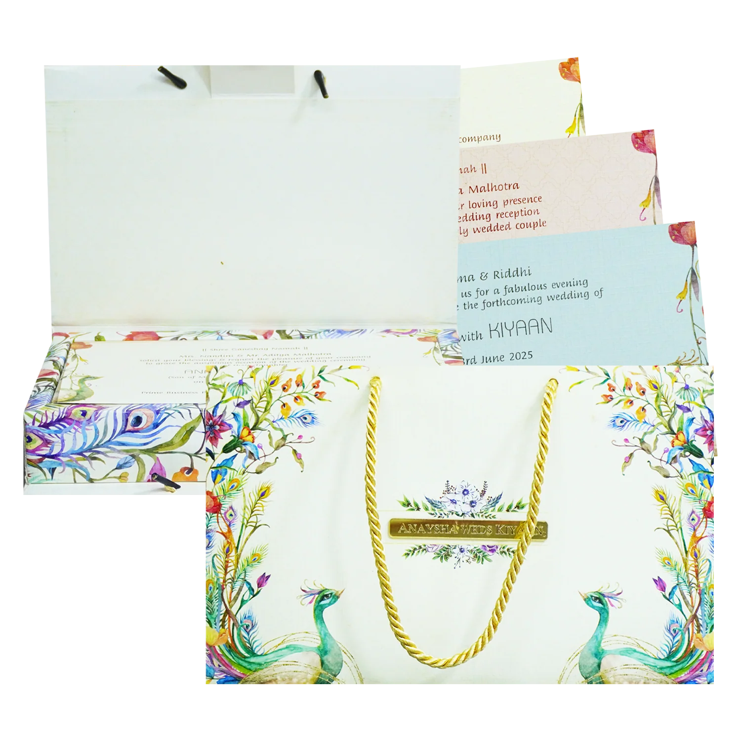 Ivory Floral Wedding Box-KRC30020