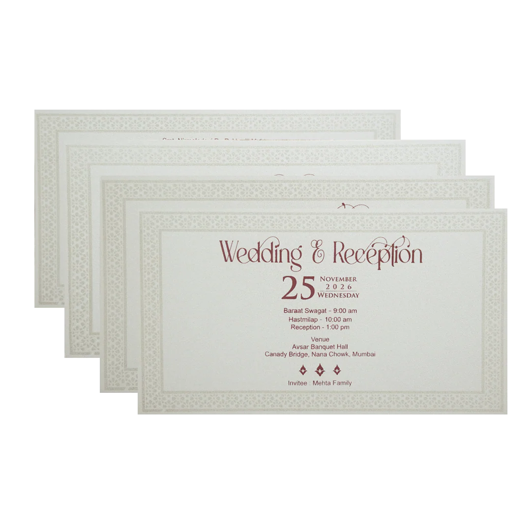 Ivory Lotus Gold Foil Luxury Wedding Invitation Card-KPR24600 - Image 5