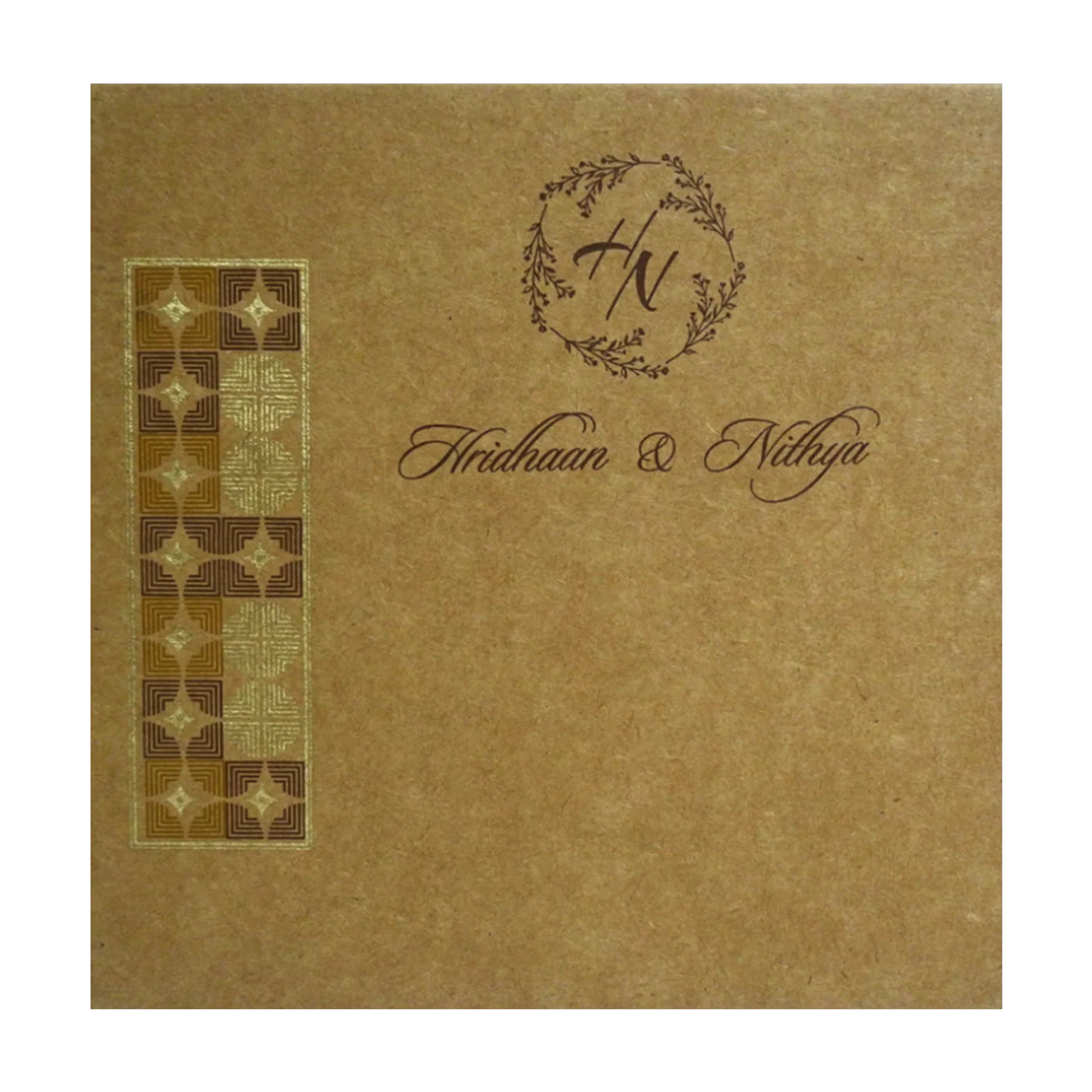 Khaki Pattern Single Invitation Card-KRCS7153 - Image 3
