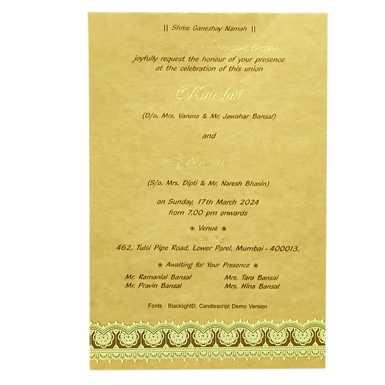 Invitation Card - KRCS6213 - Image 2