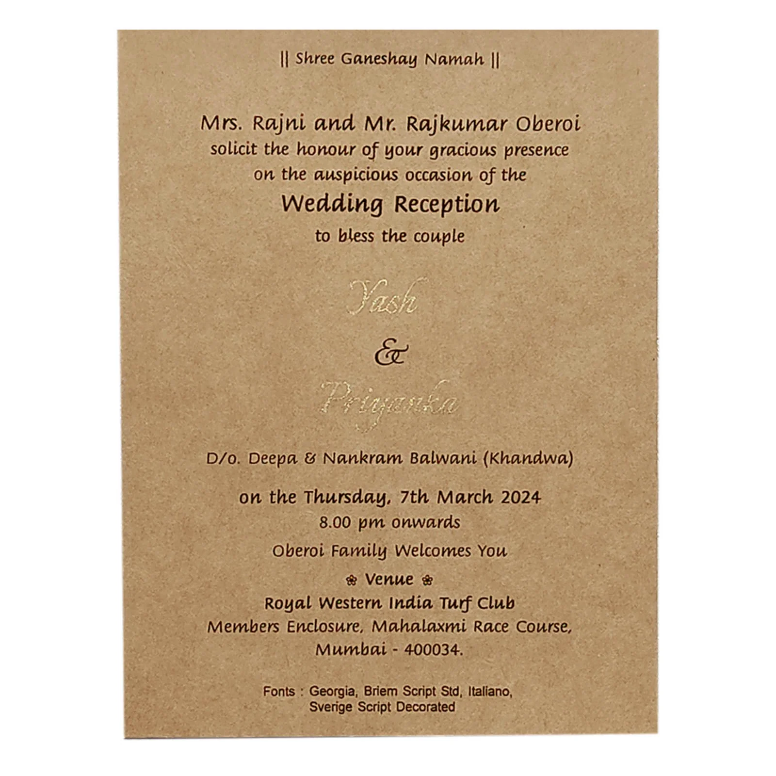Invitation Card - KRCS6380 - Image 2
