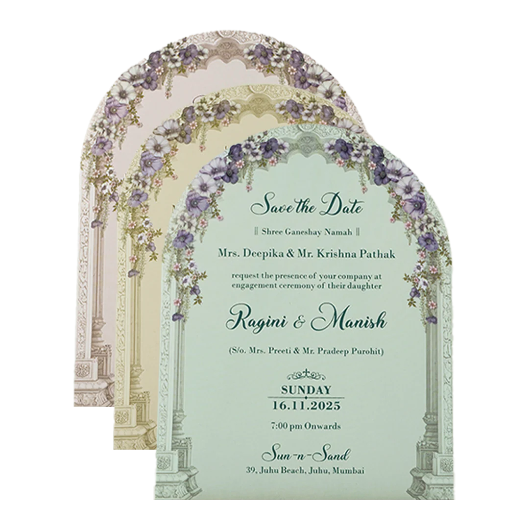 Lavender Floral Wedding Card-KSI64700 - Image 5