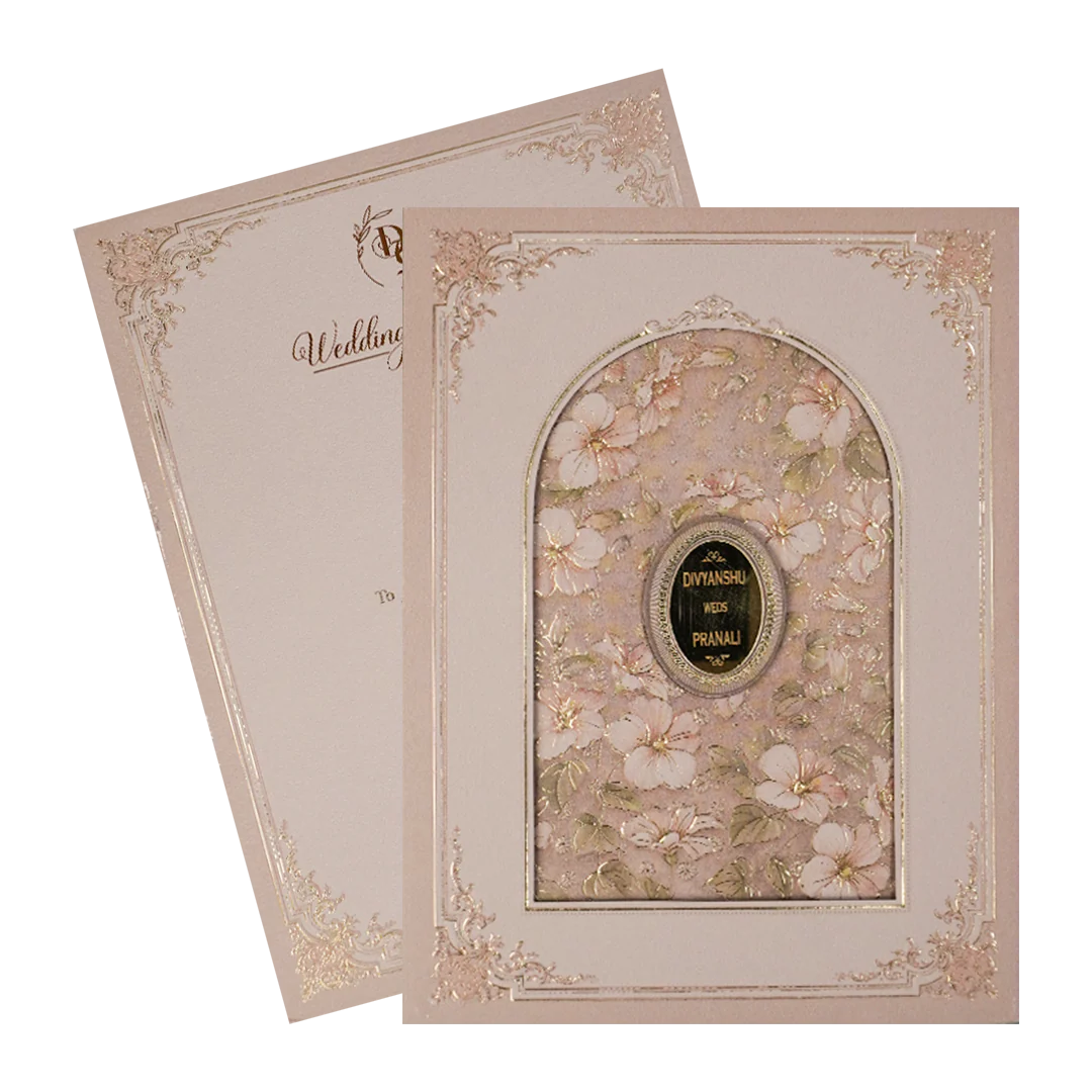 Lavender Floral Padded Wedding Card-KSI64250 - Image 2