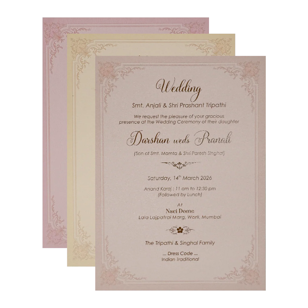 Lavender Floral Padded Wedding Card-KSI64250 - Image 5