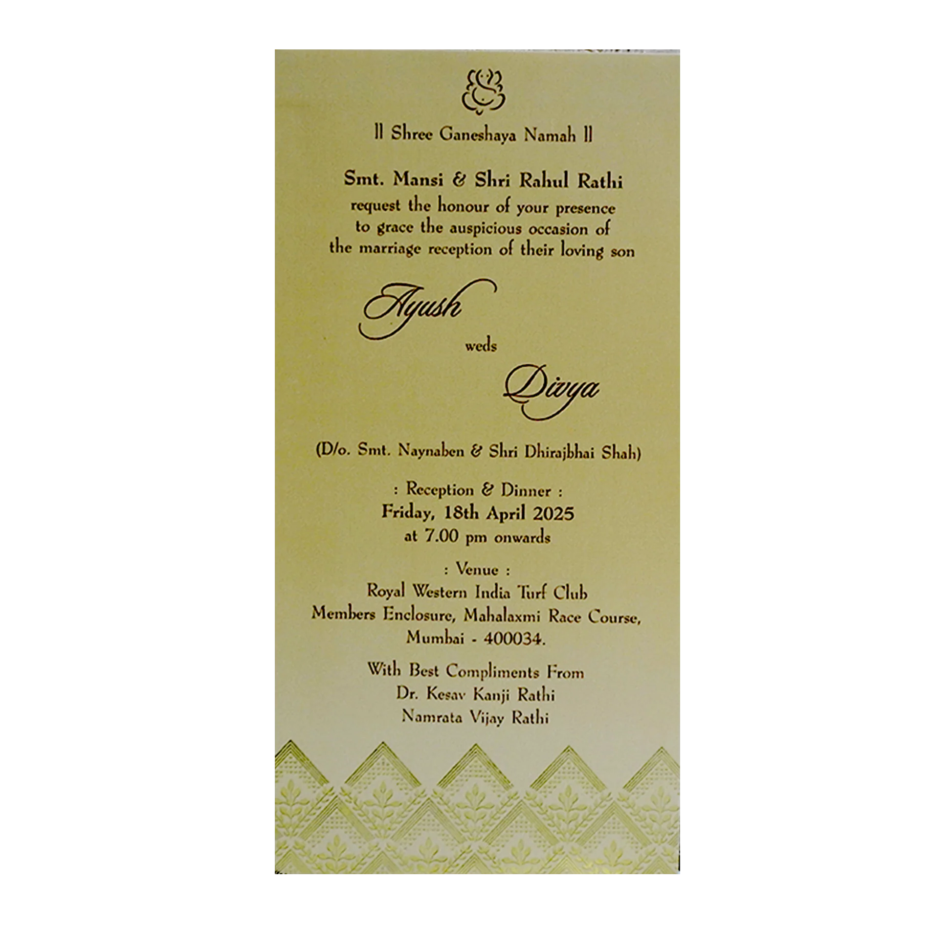 Light Beige Pattern Single Card-KRCS7121 - Image 2