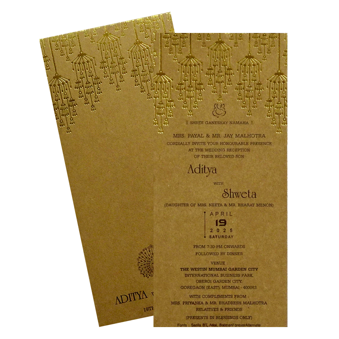 Light Brown Single Invitation-KRCS7171