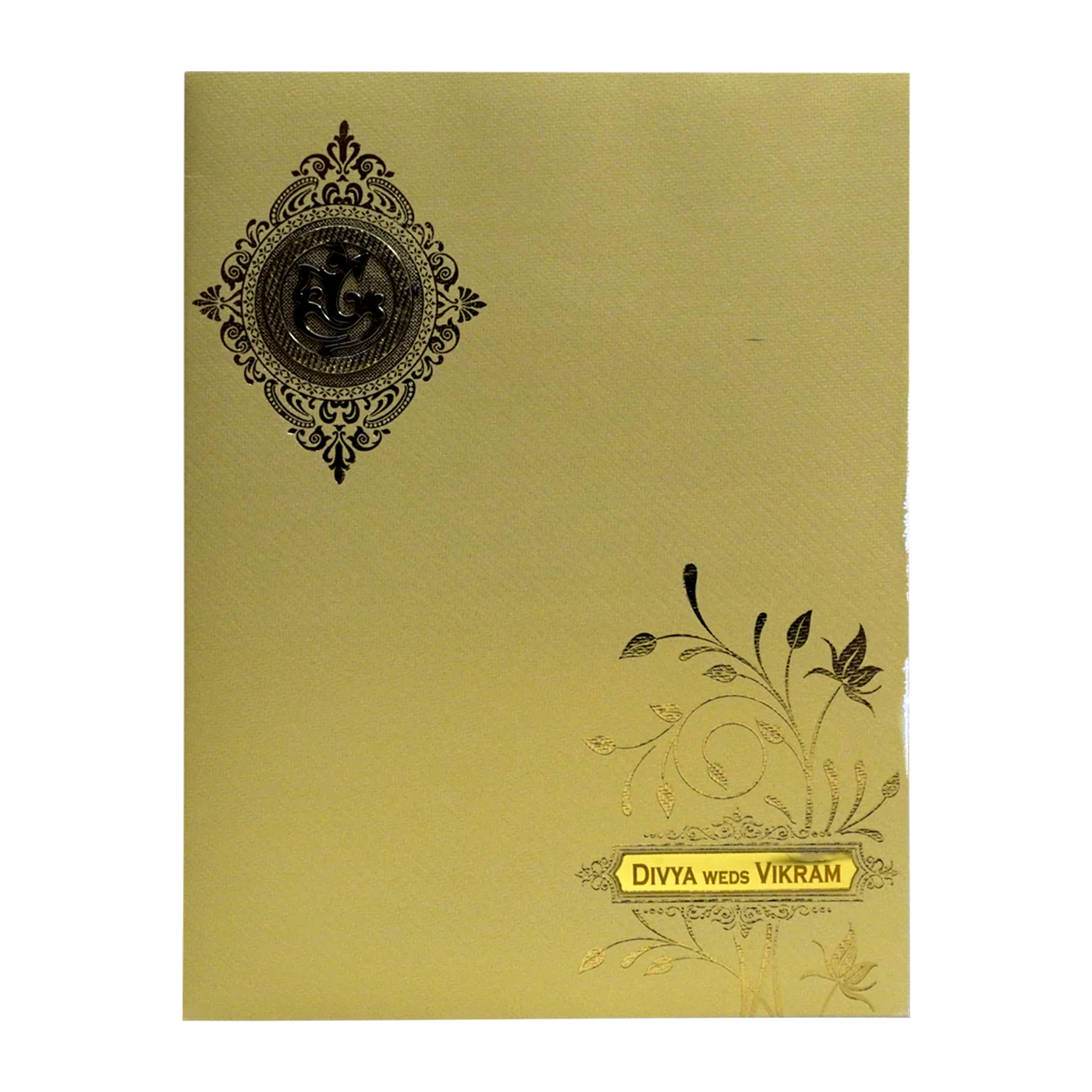 Light Gold Wedding Card-KNKT5026 - Image 3