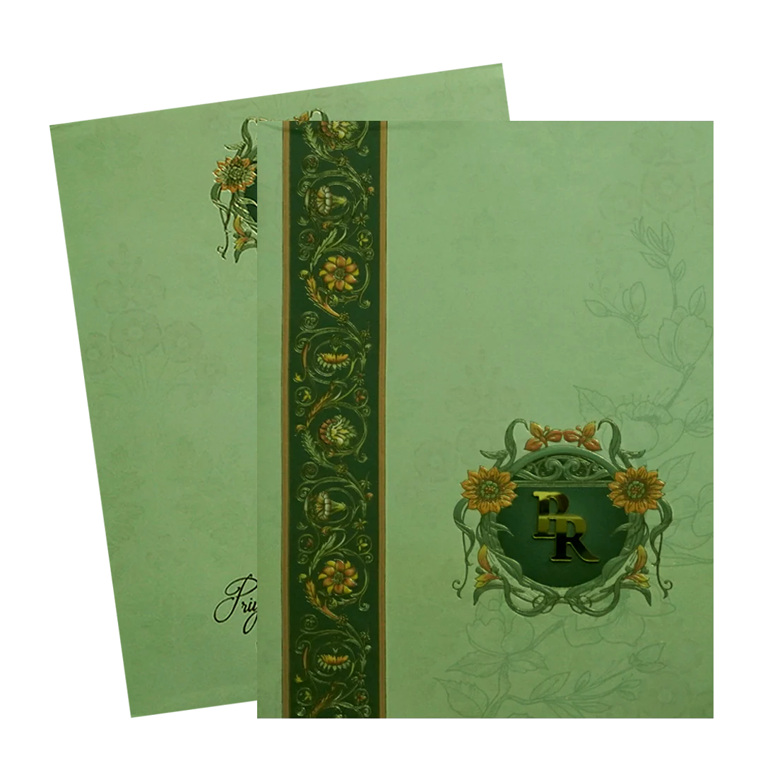 Light Green Floral Marriage Card-KPR09760 - Image 2
