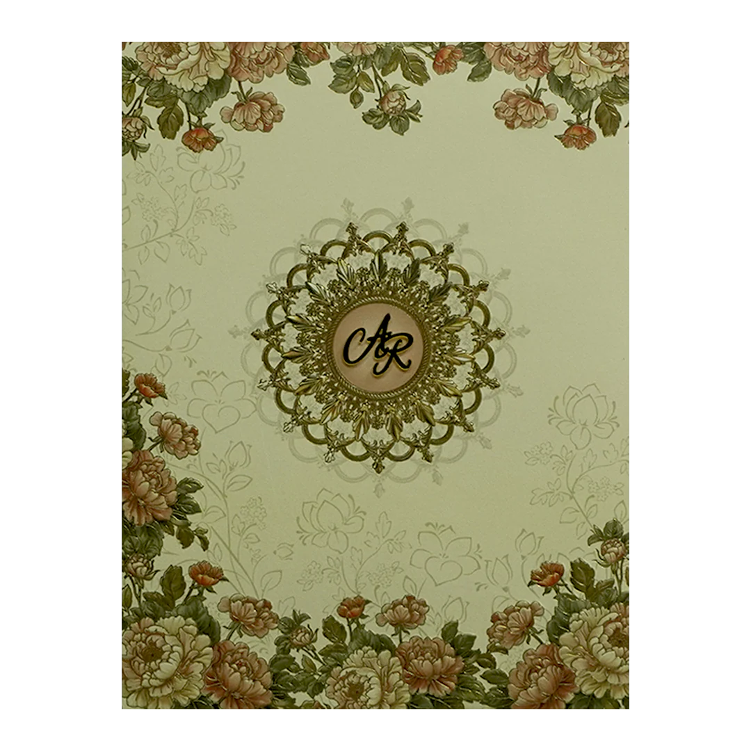 Light Ivory Floral Wedding Card-KPR09700 - Image 3
