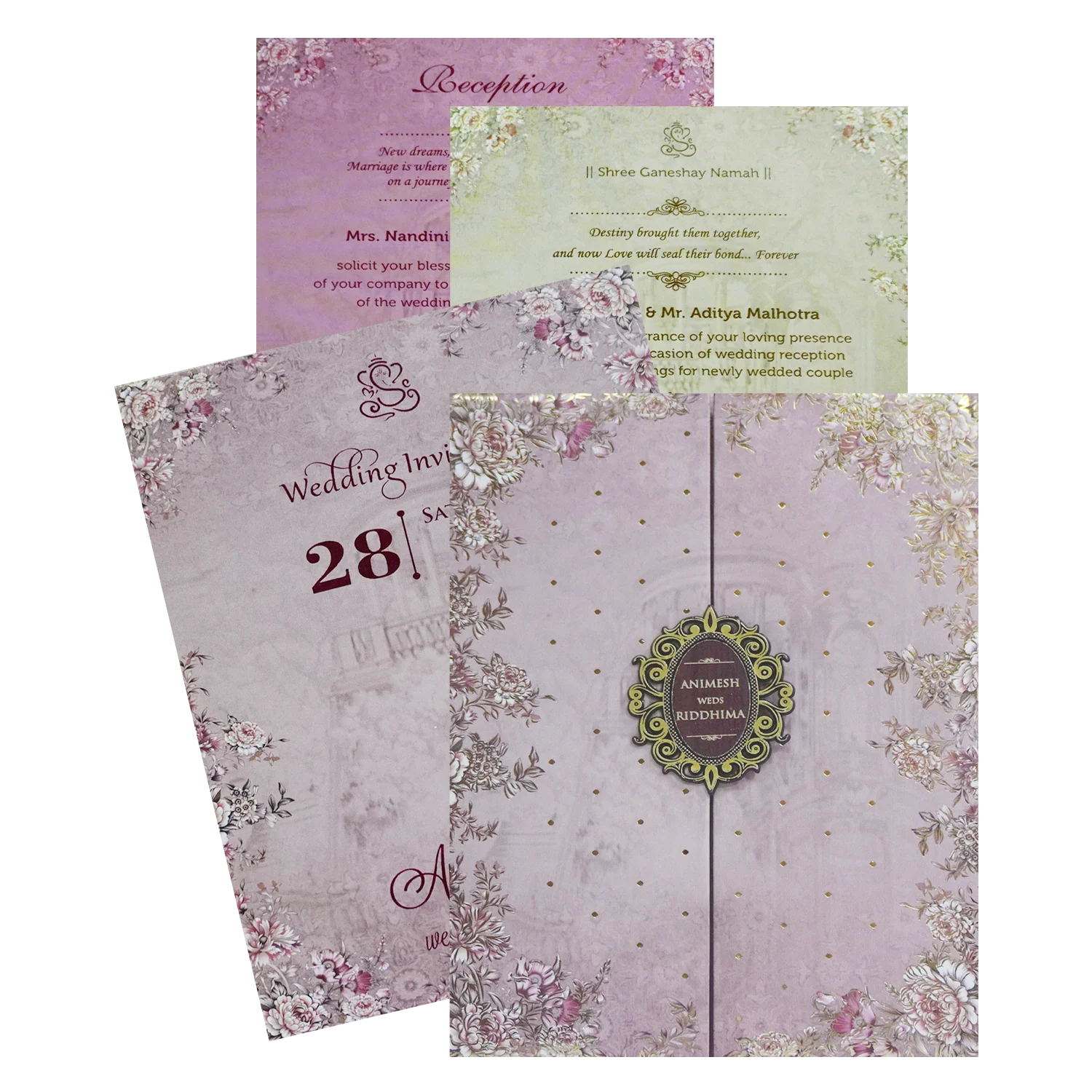 Light Mauve Padded Invitation-KVN07080
