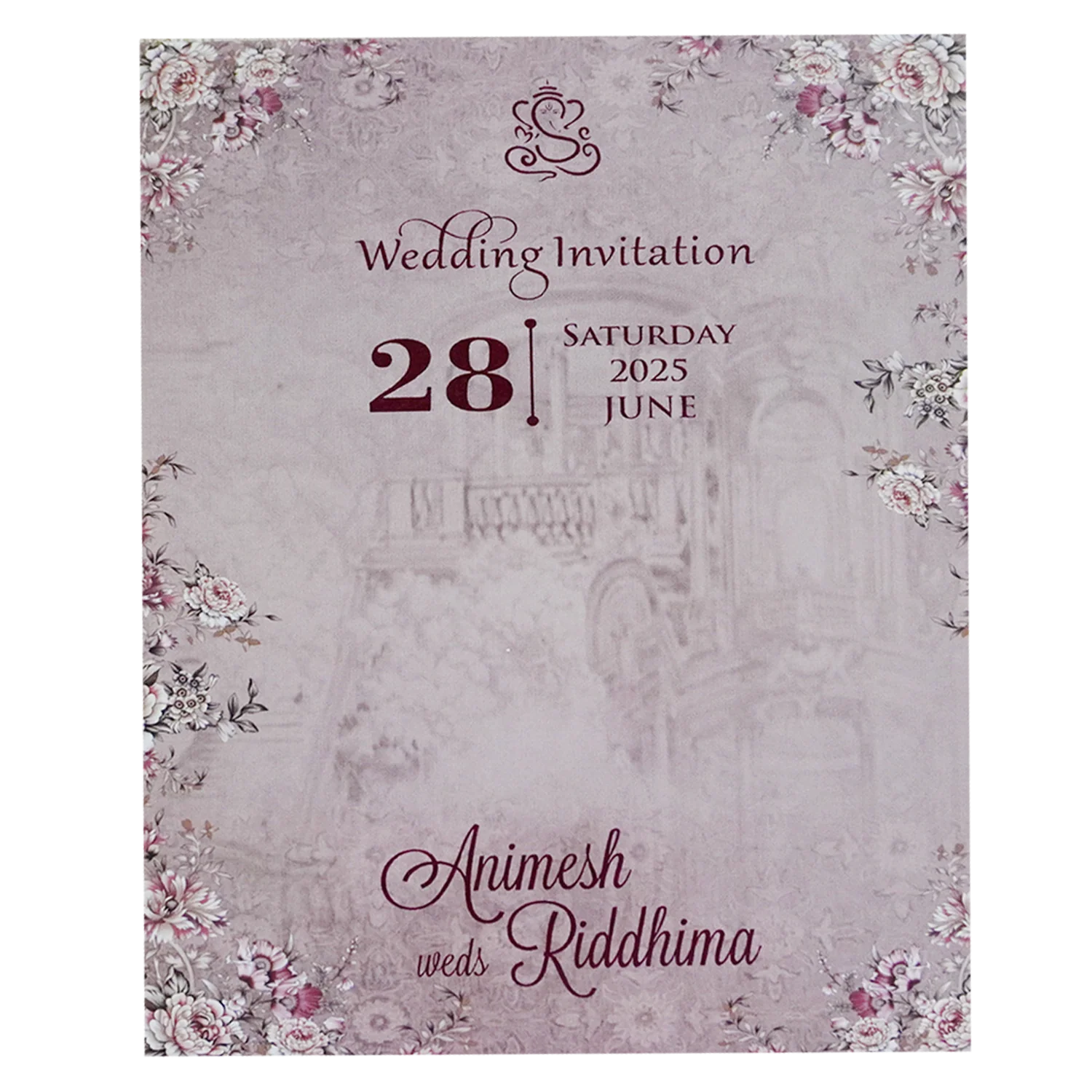 Light Mauve Padded Invitation-KVN07080 - Image 4
