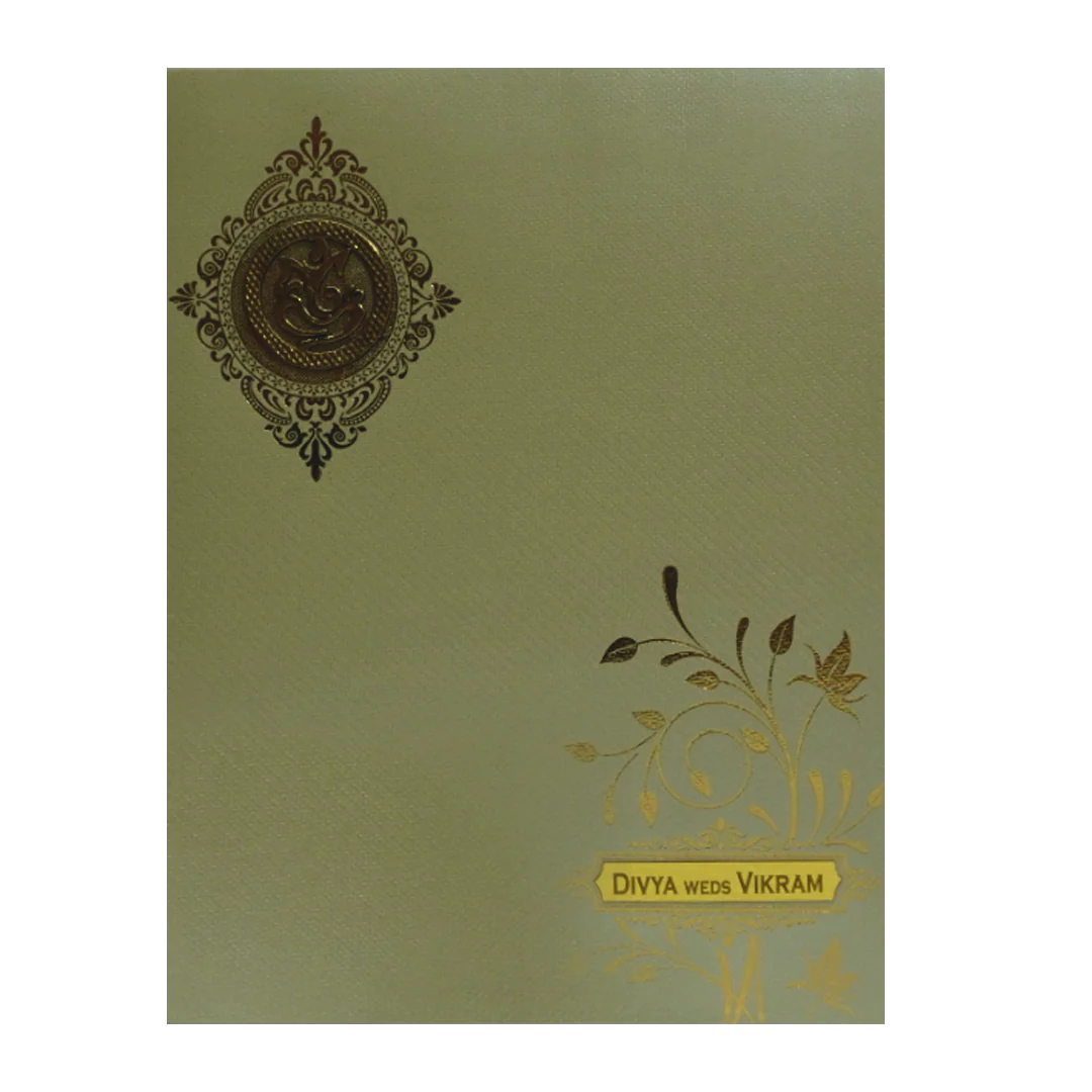 Light Olive Green Wedding Card-KNKGN5026 - Image 3