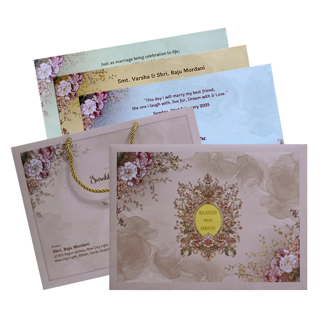 Light Pink Padded Invitation Box-KSI12310