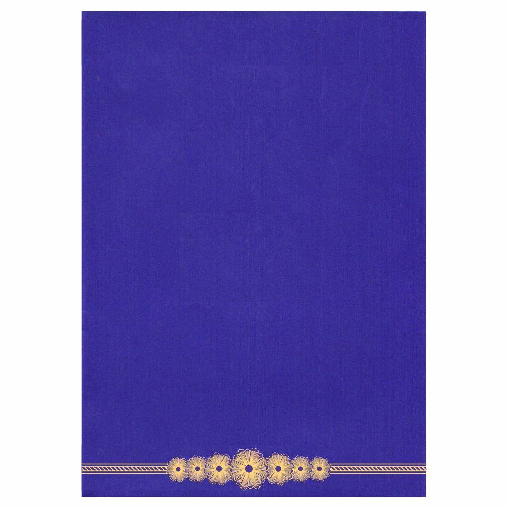 Lovely Gold Foiling Floral Border With Blue Shading Wedding Card-KNK1738 - Image 4
