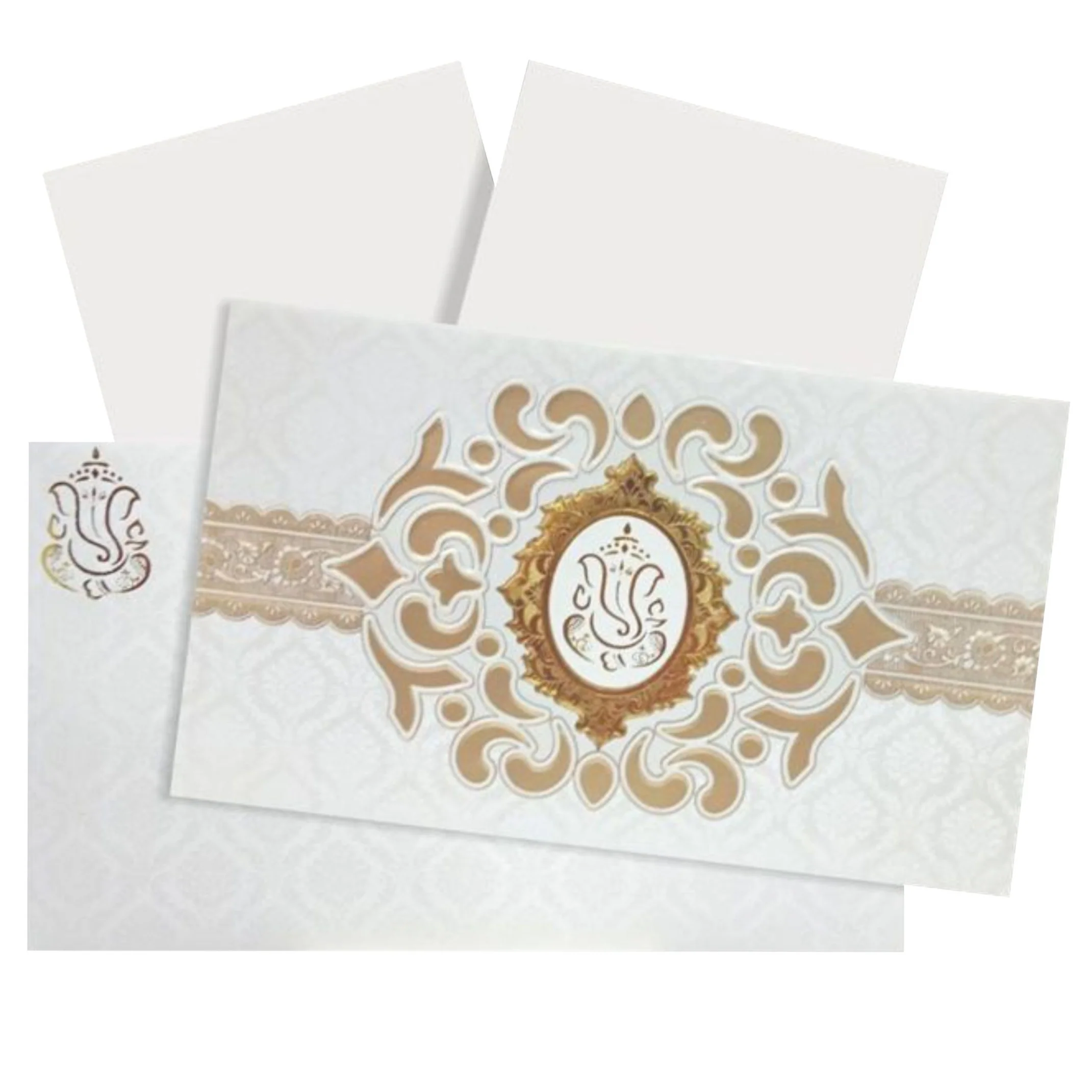 Gold Foiling Ganesha Invitation Card-Knk30720