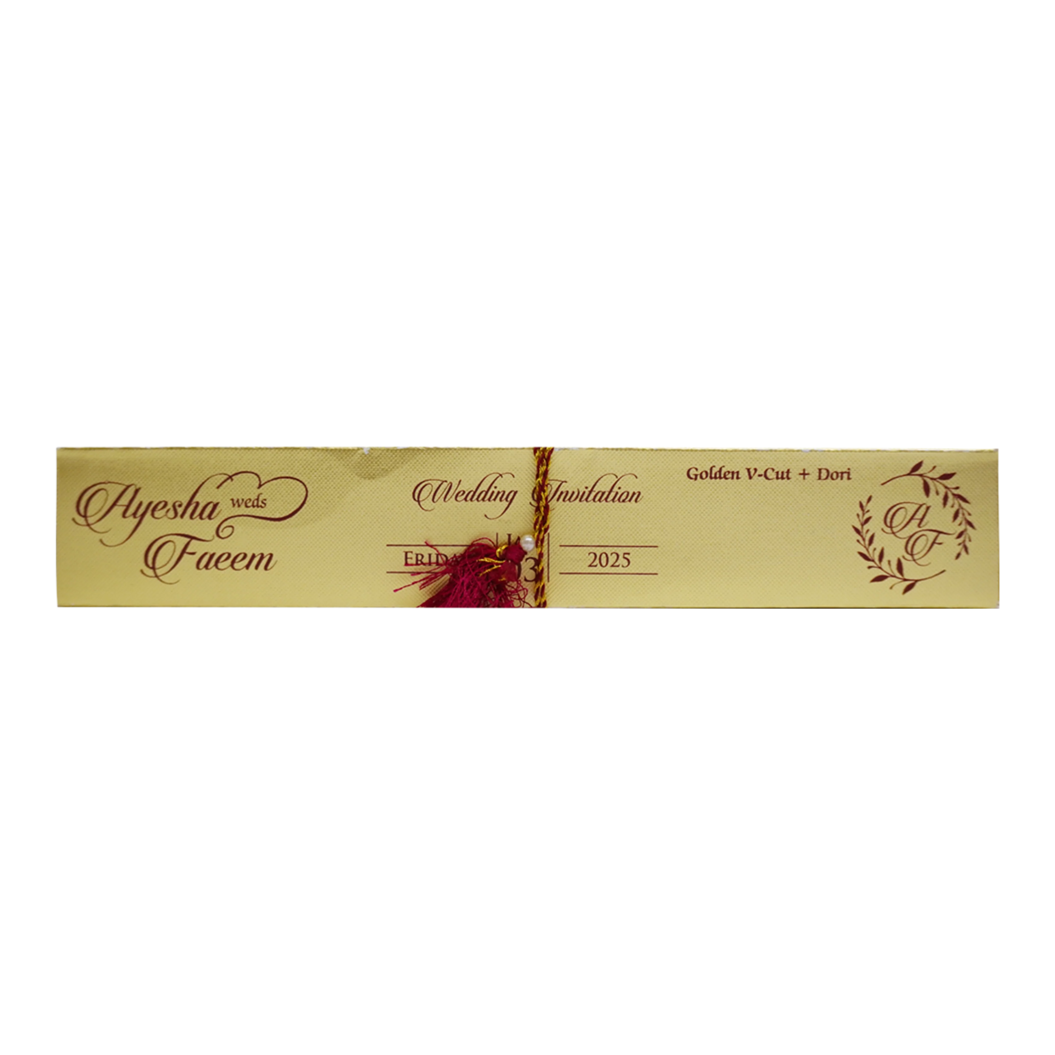 Maroon Red velvet Scroll Card-KJTS0012 - Image 5