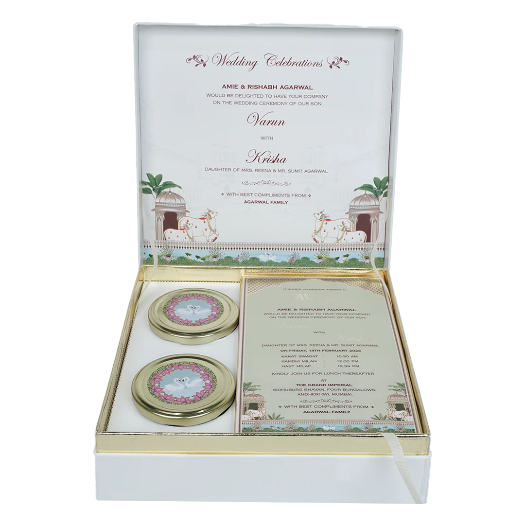Maroon Royal Palace Wedding Invitation Box-KMMEX8320 - Image 2