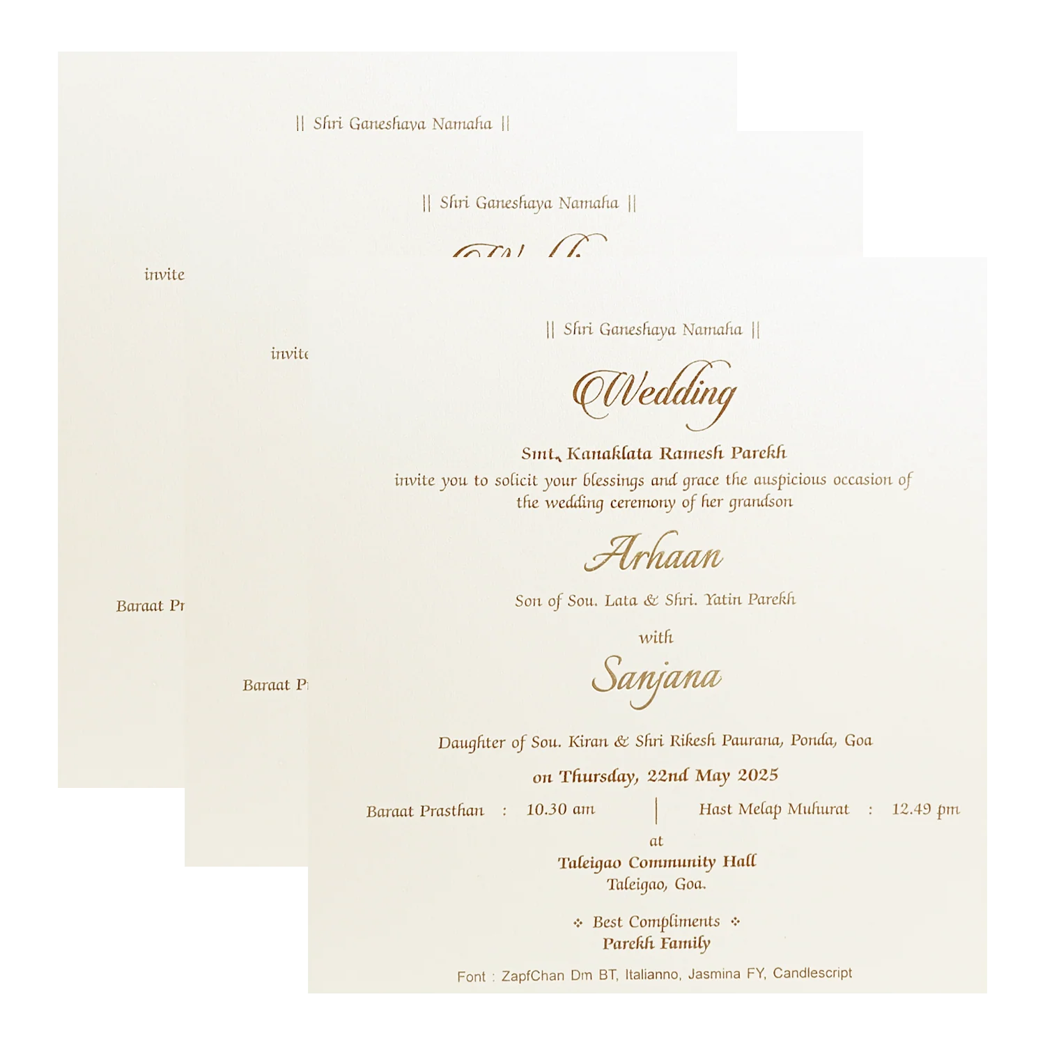 Metallic Brown Padded Invitation-KRC30581 - Image 5