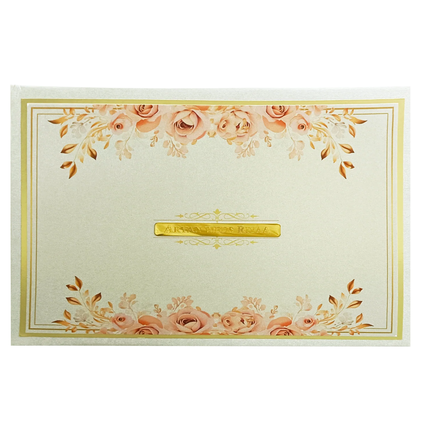 Metallic Grey Floral Invitation-KRC30760 - Image 3