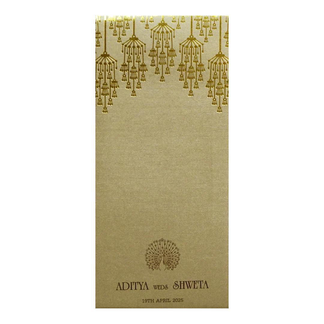 Metallic Light Brown Single Invitation-KRCS7172 - Image 3
