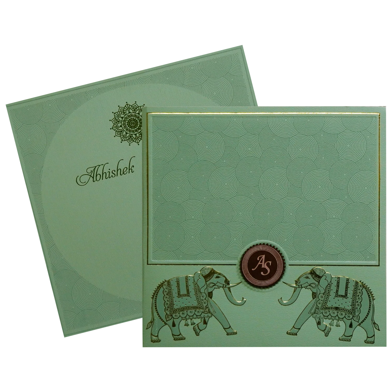 Mint Green Wedding Card-KRC30342 - Image 2