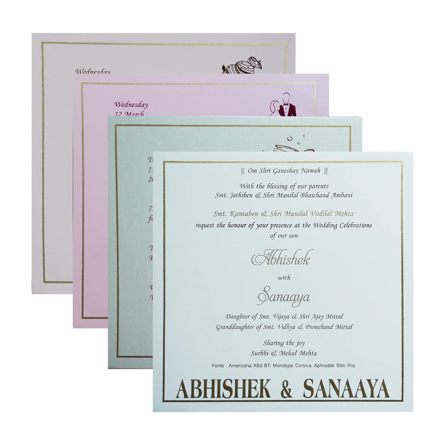 Mint Green Wedding Card-KRC30342 - Image 5