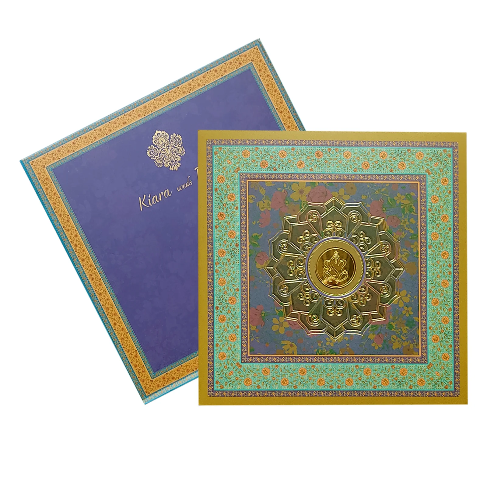 Multicolour Floral Invitation Card-KRC29570 - Image 2