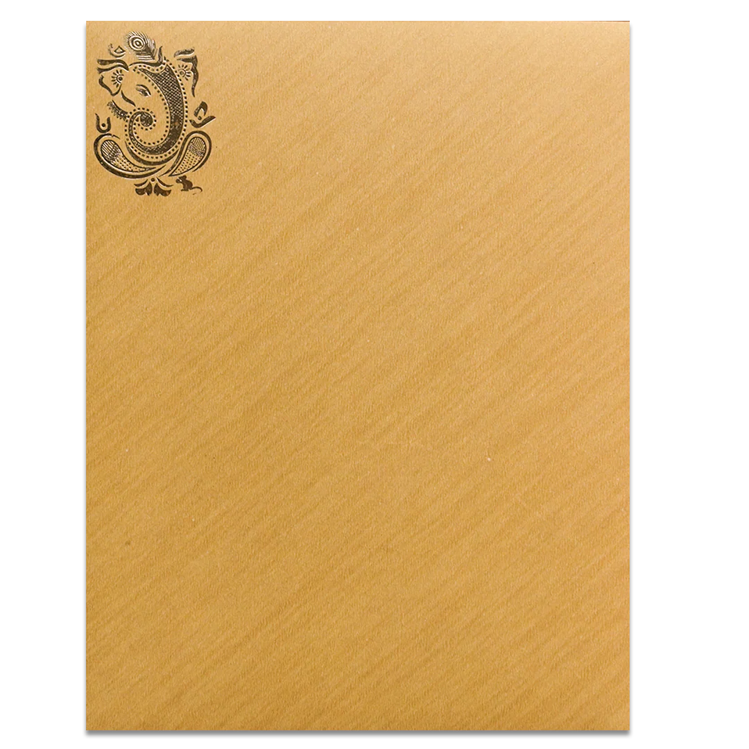 Mustard Yellow Musical Ganesha Wedding Card-KNR5025G - Image 4