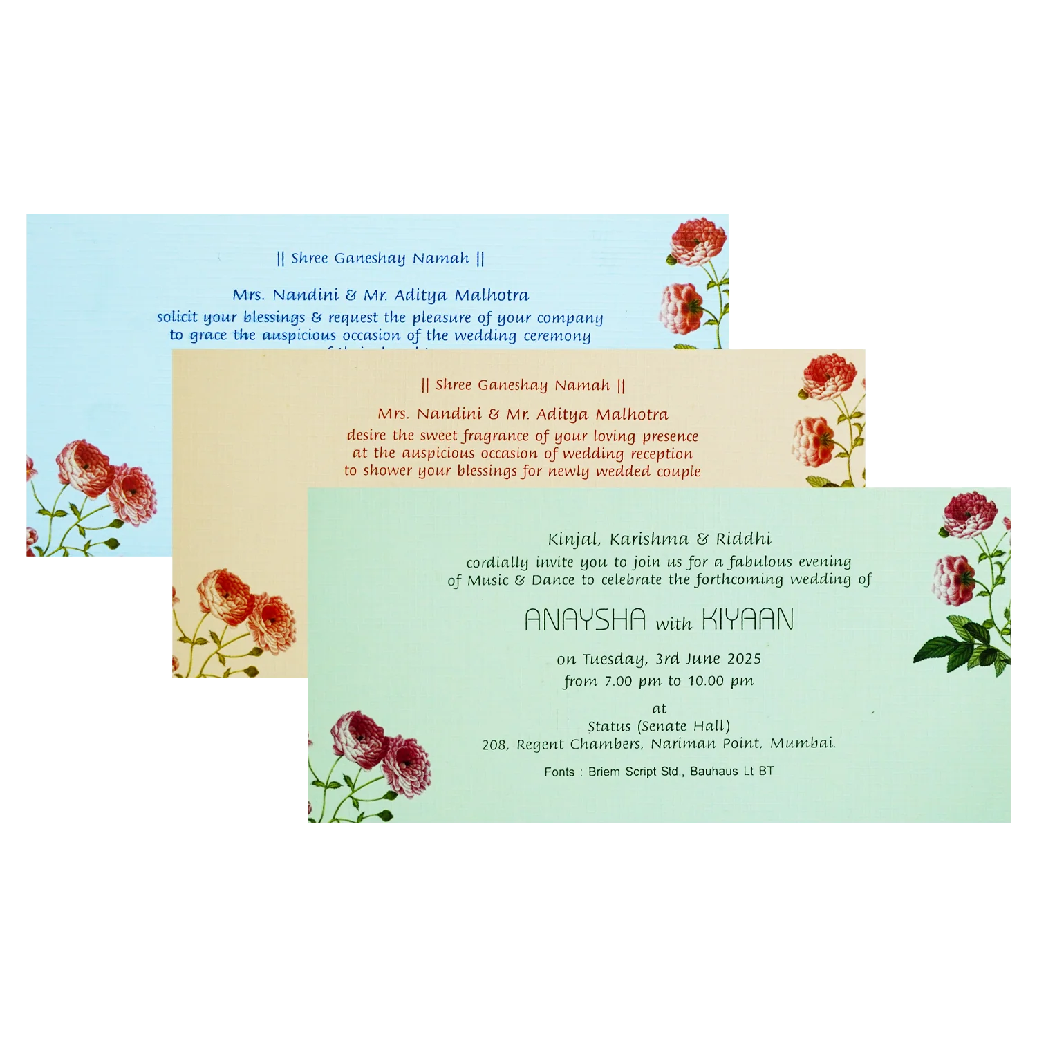 Navy Blue Floral Wedding Box-KRC30010 - Image 5