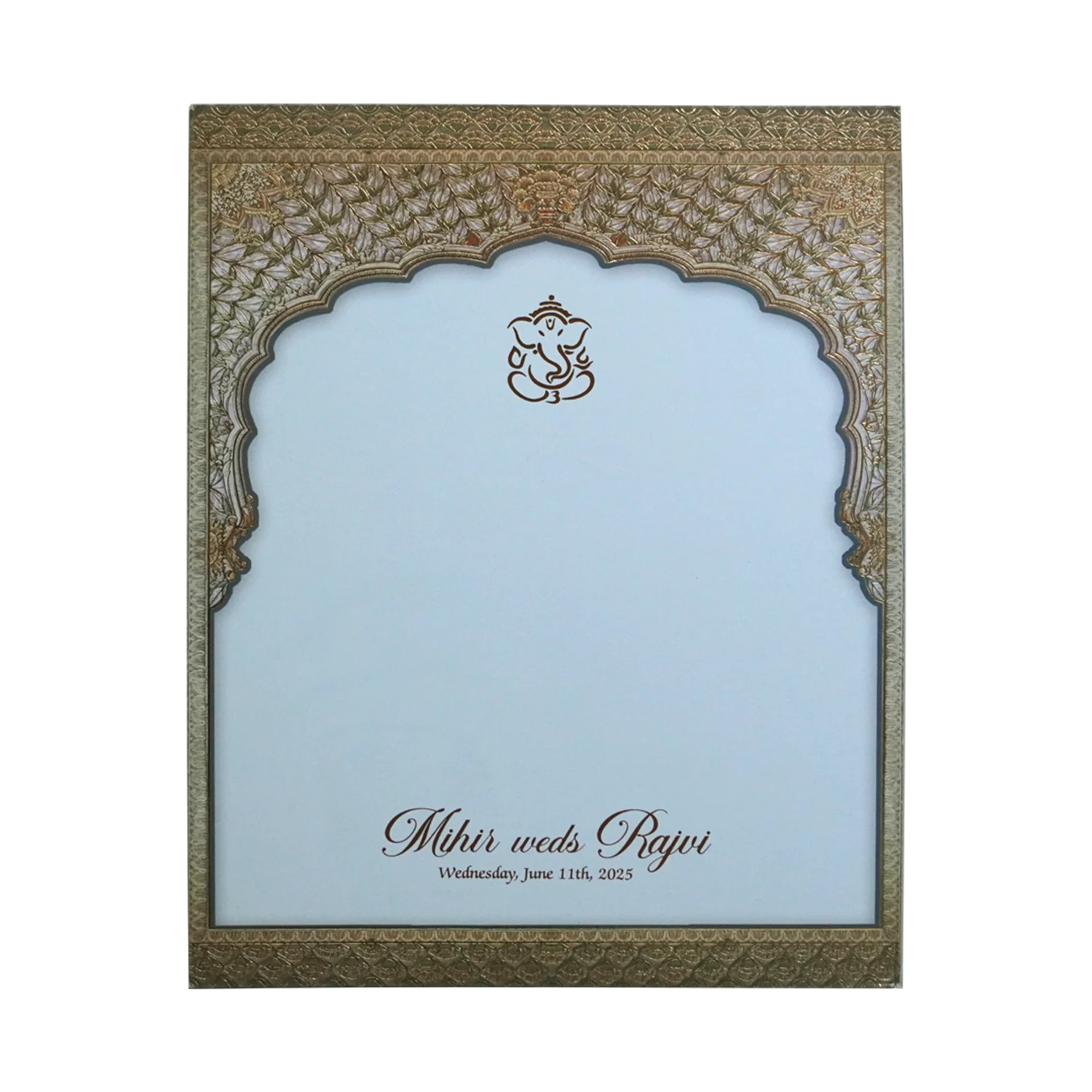Ocean Blue Laser Cut Premium Wedding Card-KPR24230 - Image 4