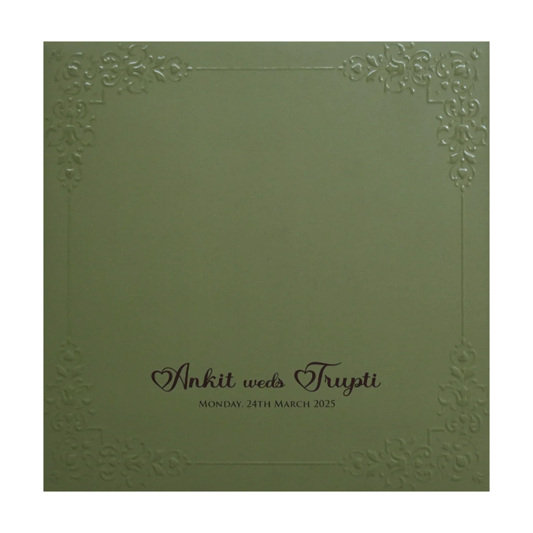Olive Green MDF Marriage Card-KPR09240 - Image 4