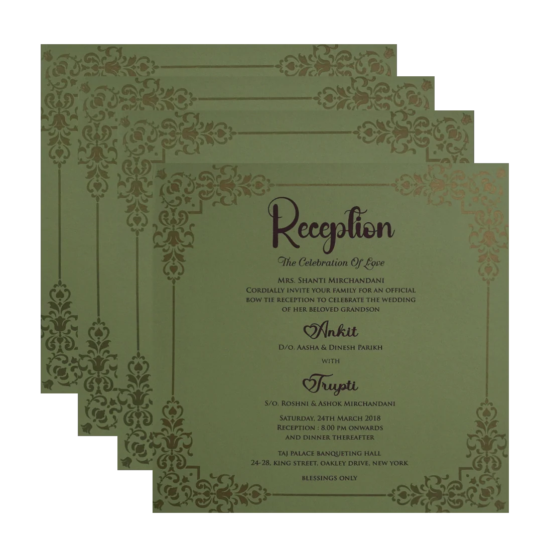 Olive Green MDF Marriage Card-KPR09240 - Image 5