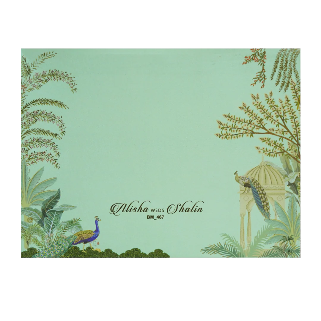 Olive Green Tracing Sheet Marriage Card-Kbm04670 - Image 4