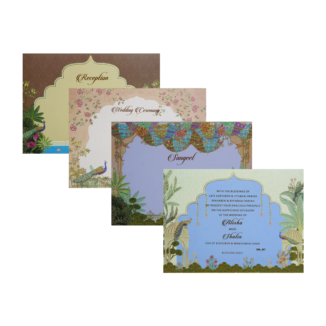 Olive Green Tracing Sheet Marriage Card-Kbm04670 - Image 5