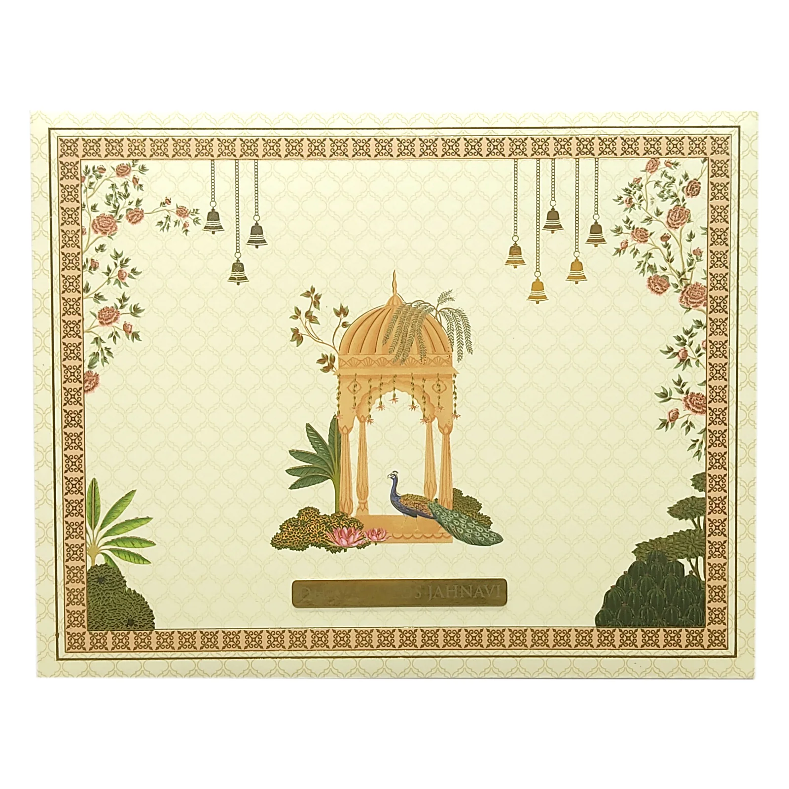Orange Arch Padded Wedding Card-Kbm04540 - Image 3