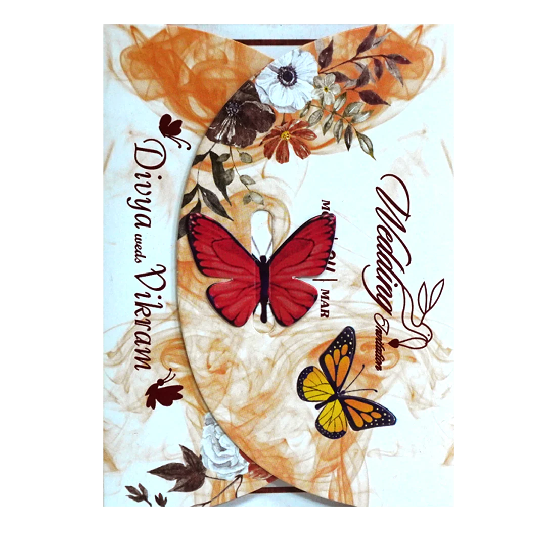 Orange Butterfly Invitation Card-KNTH9608O - Image 3