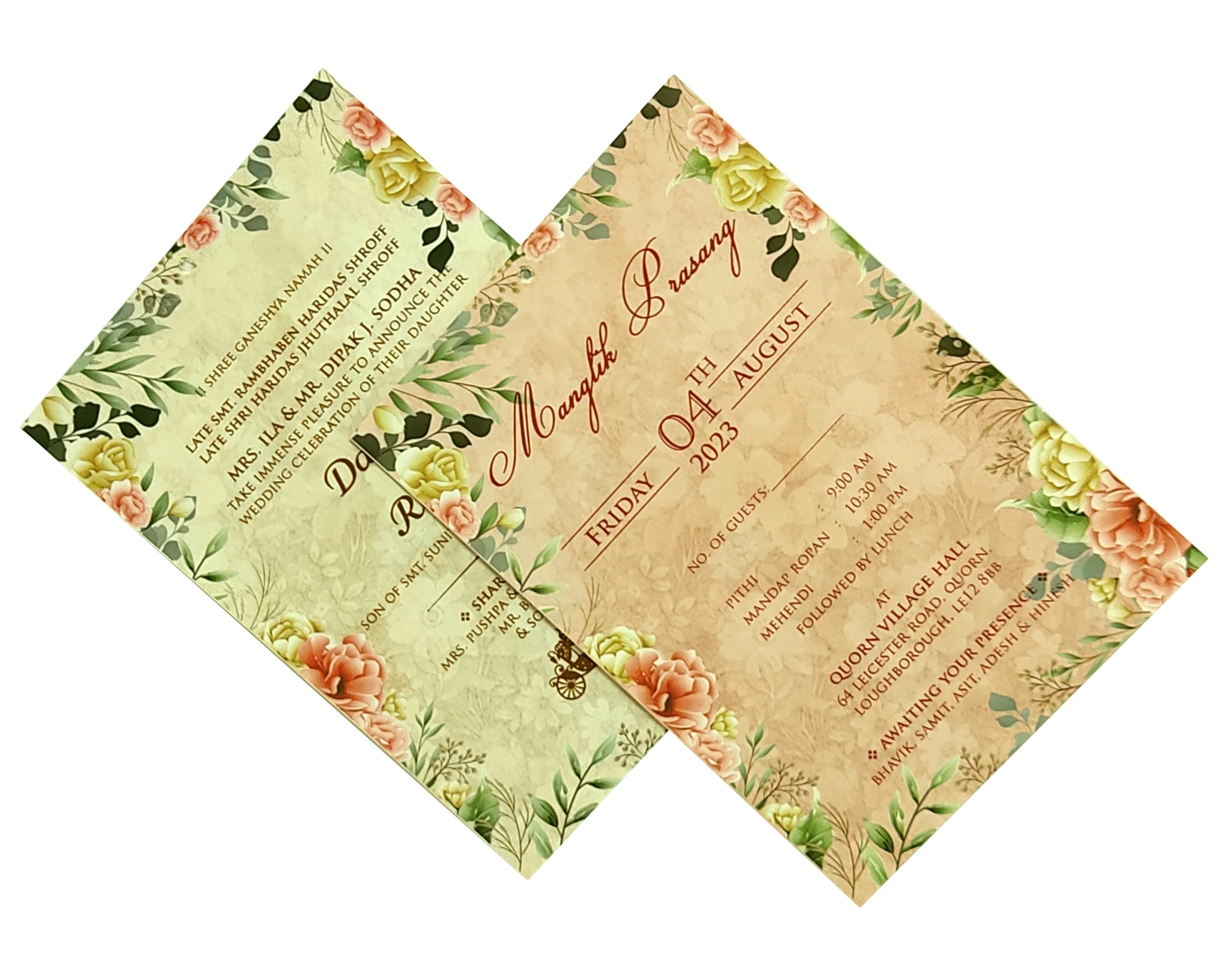 Pale Almond Brown Tracing Sheet Invitation-KVN05720 - Image 5
