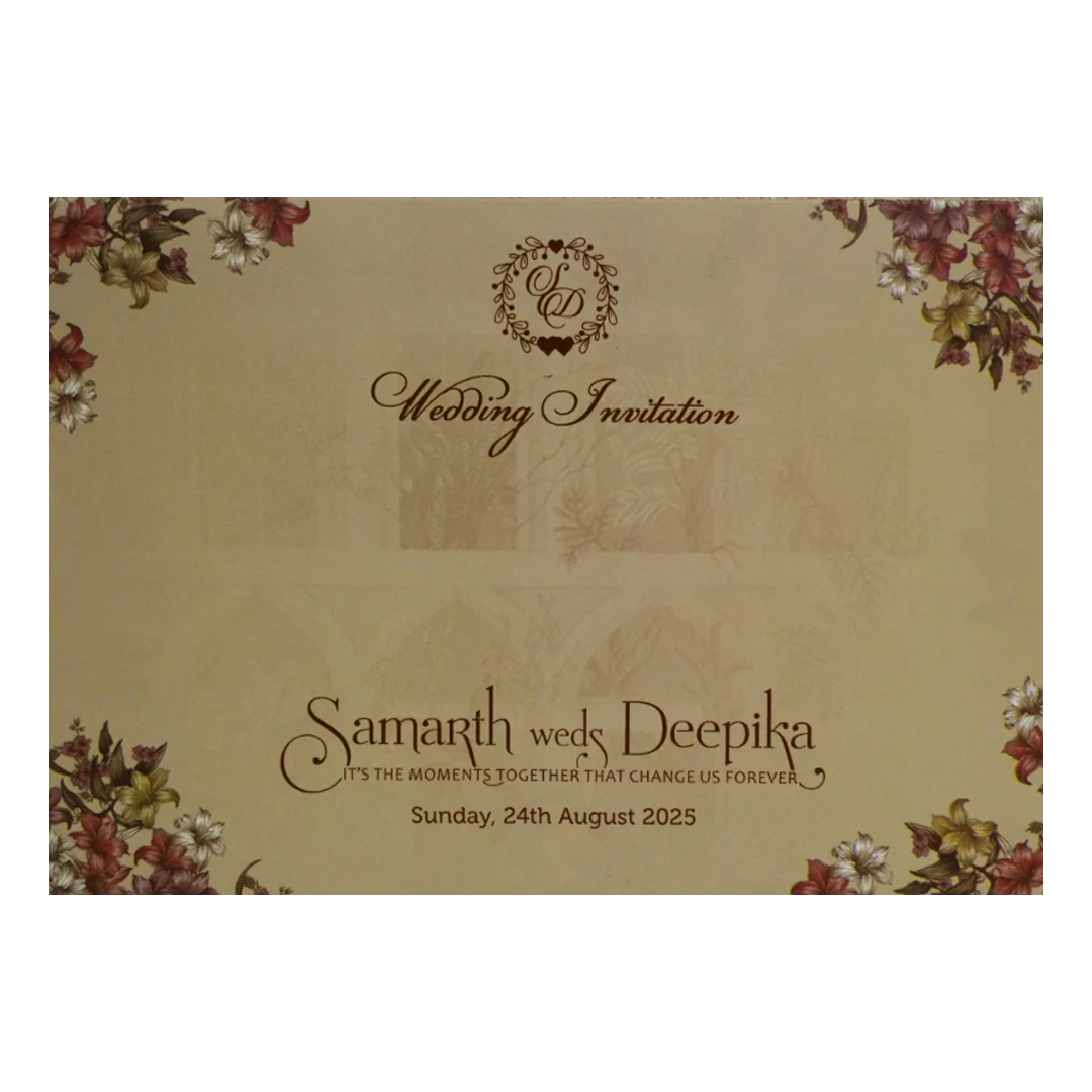 Pale Barley Brown Wedding Card-KVN07170 - Image 4