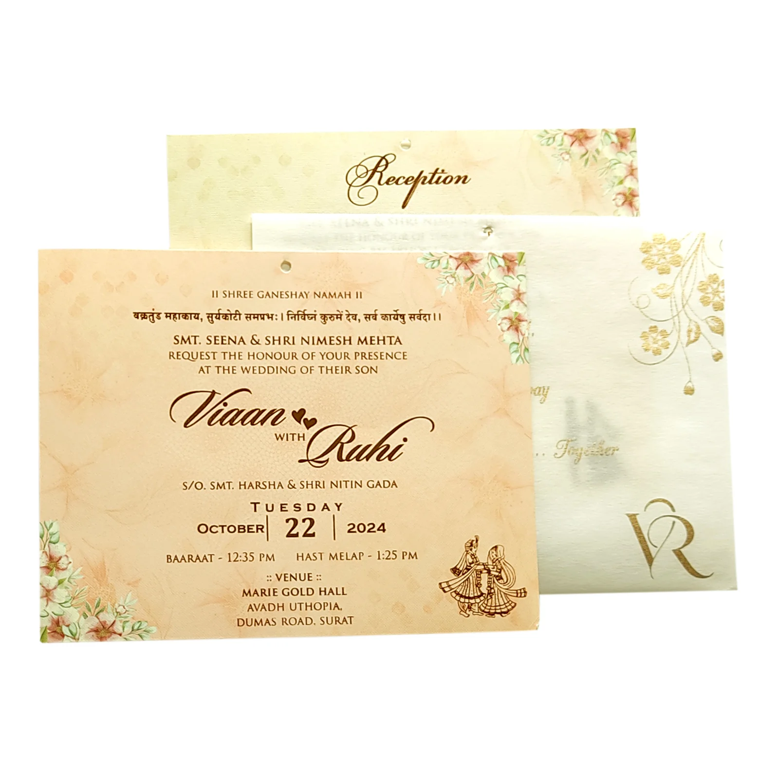 Pale Green Tracing Sheet Invitation-KVN06410 - Image 5