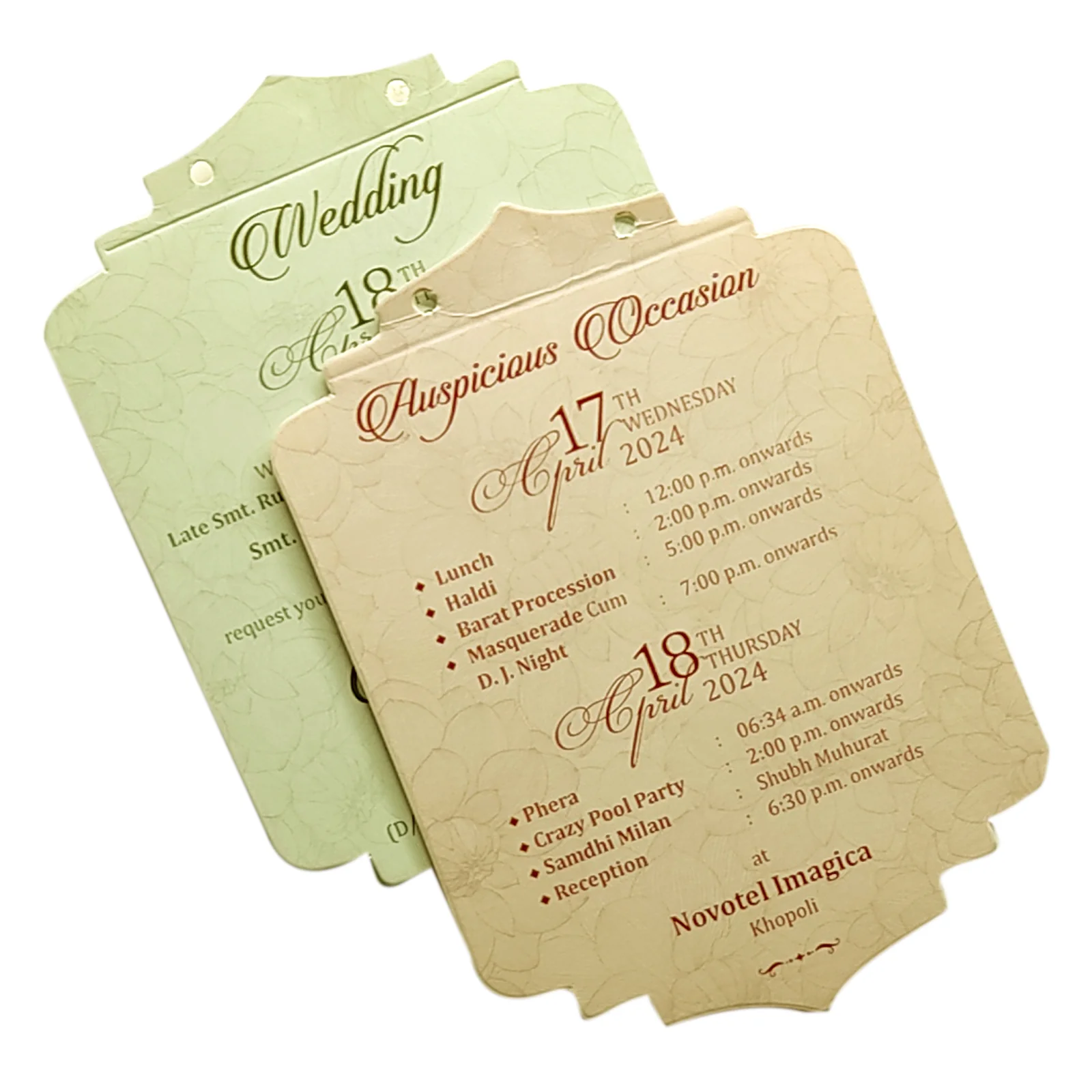 Pale Light Brown Laser Cut Wedding Card-KVN06700 - Image 5
