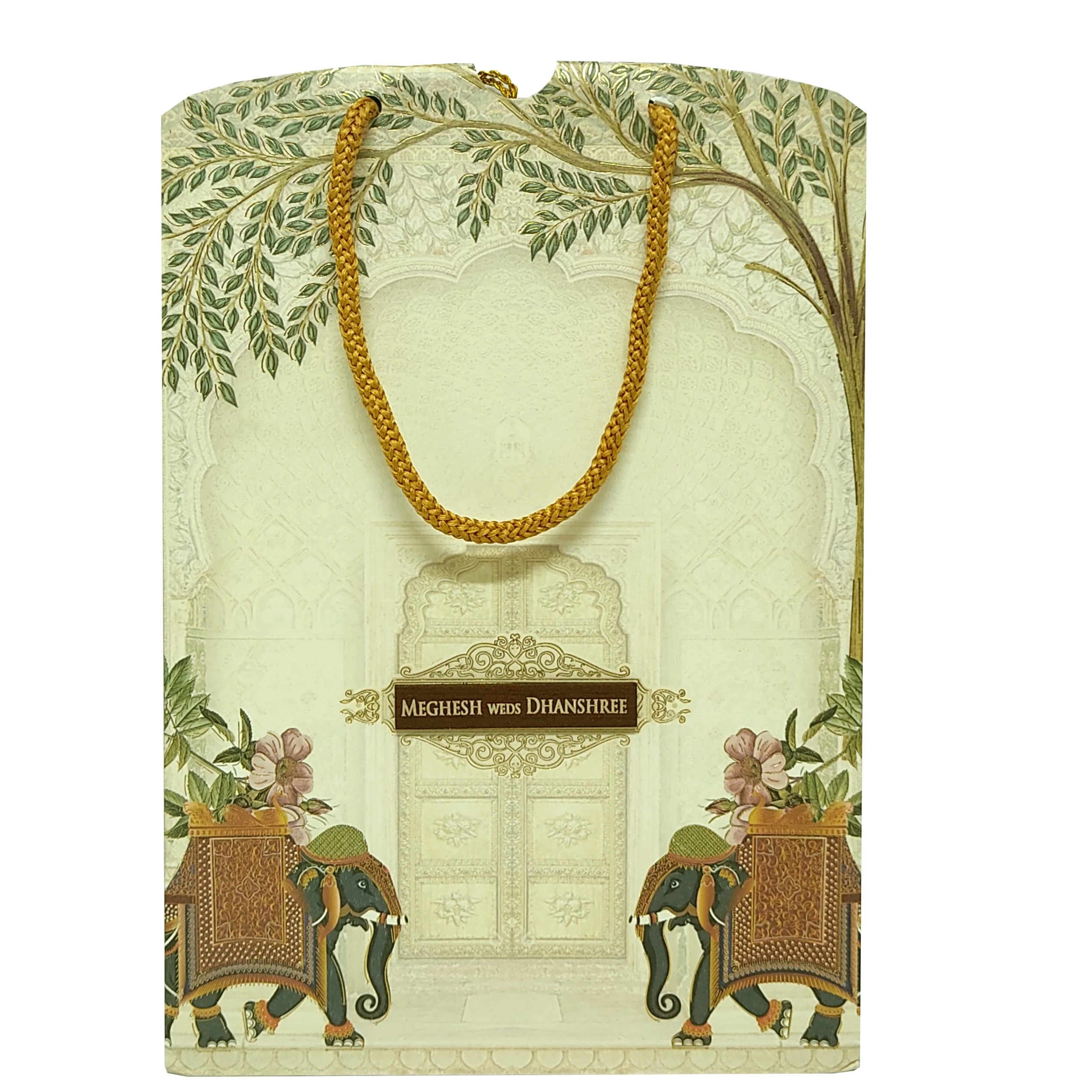 Pale Light Brown Wedding Card-KVN06330 - Image 4