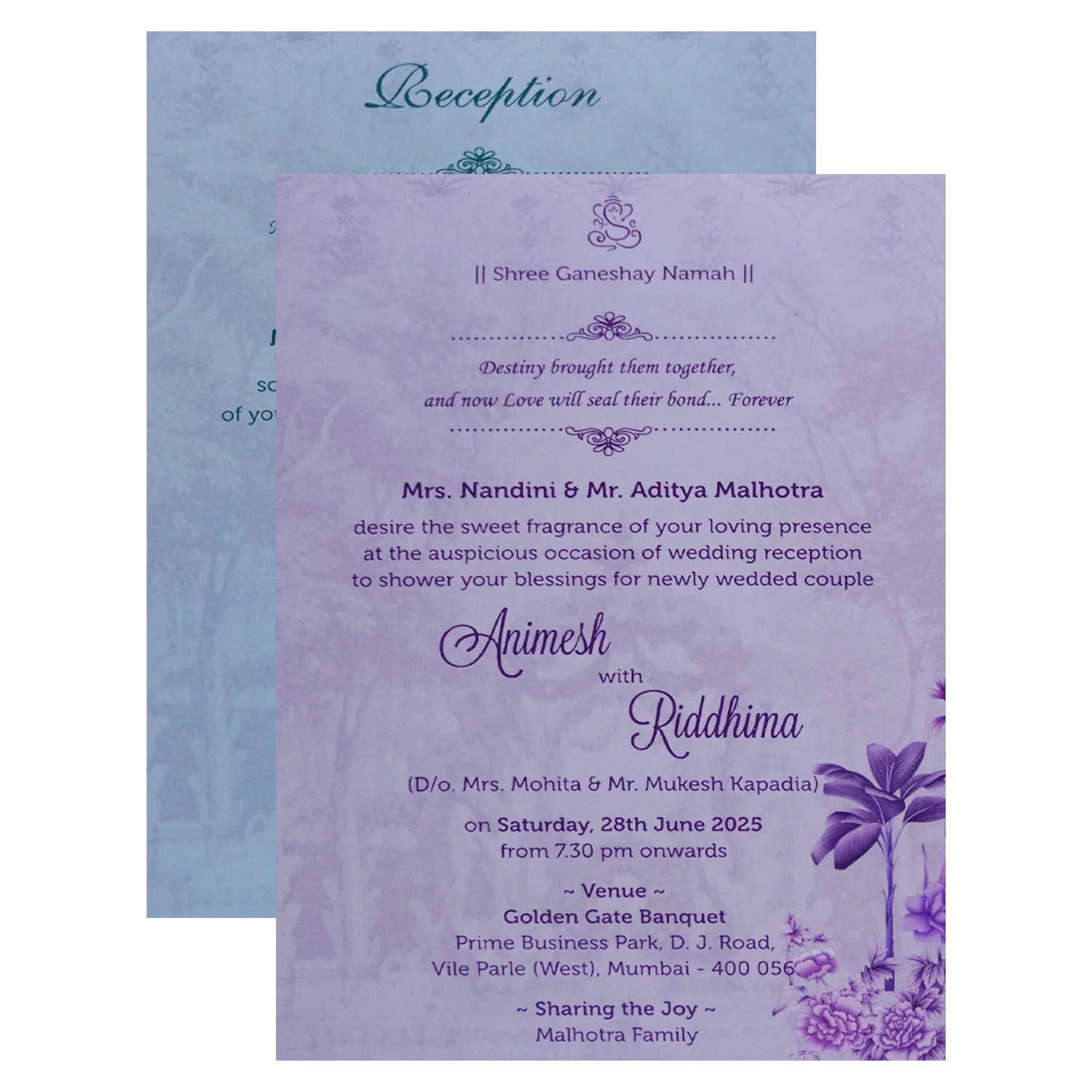 Pale Mint Green Padded Invitation-KVN07090 - Image 5