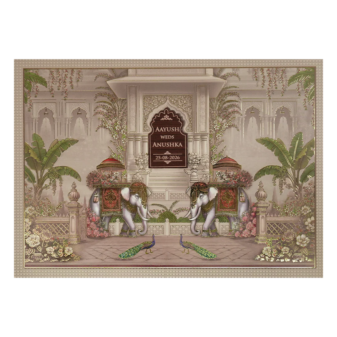 Pastel Palace Padded Wedding Card-KSH72660 - Image 3