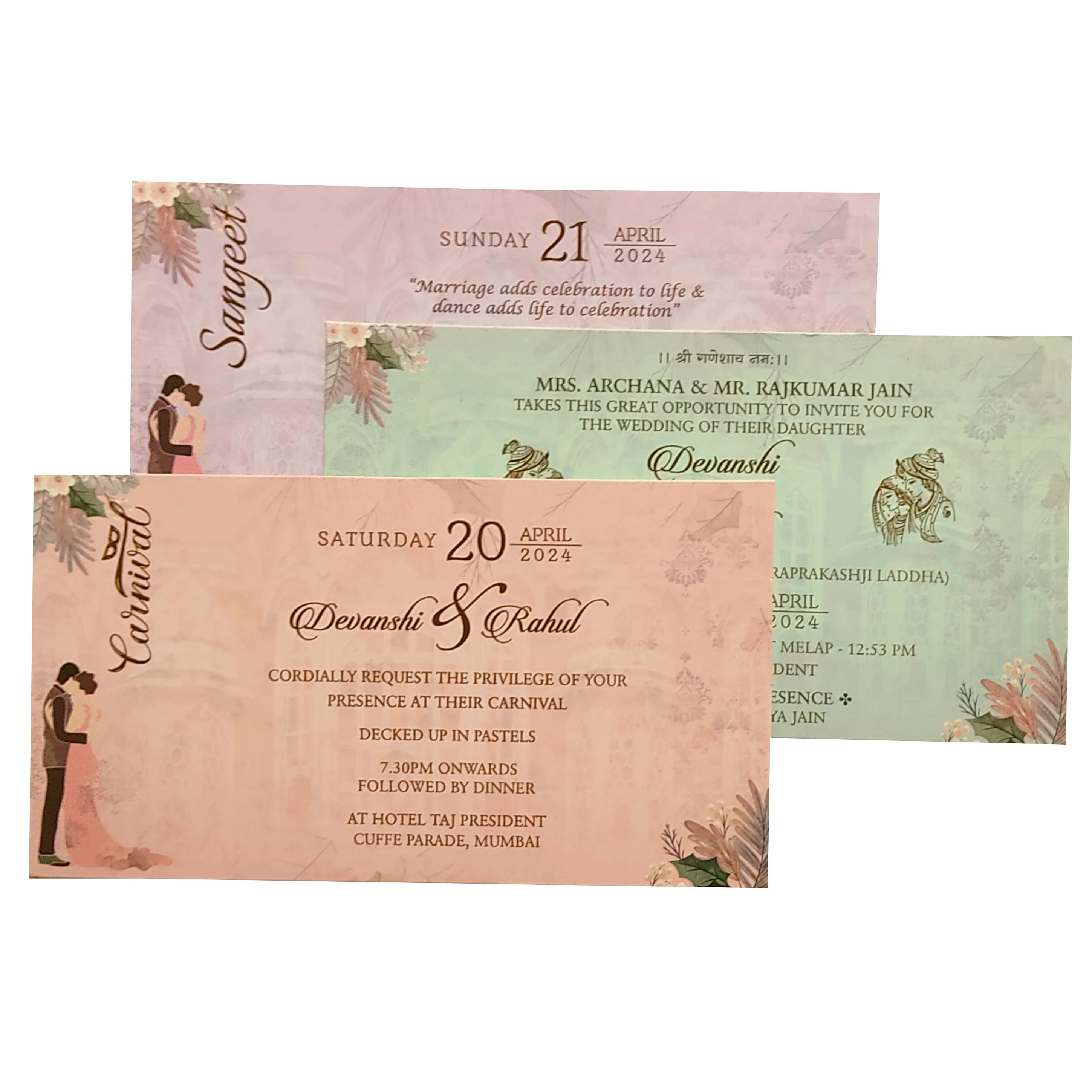 Pastel Pink Floral Invitation-KVN06440 - Image 5