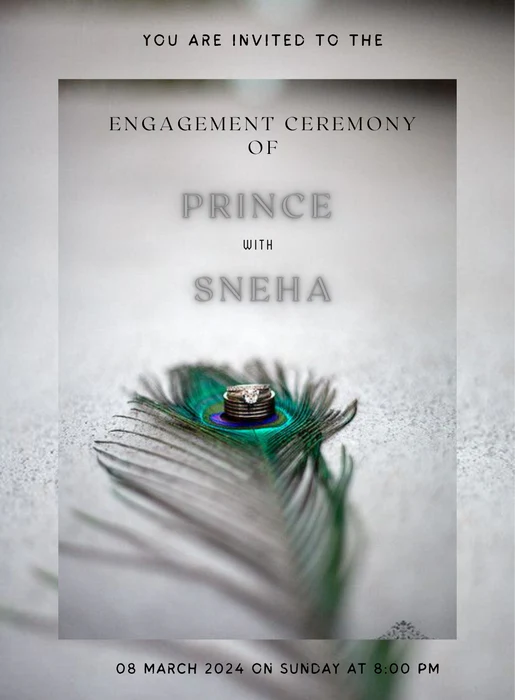 Peacock Blue Engagement Invitation-AAEGI014 - Image 2