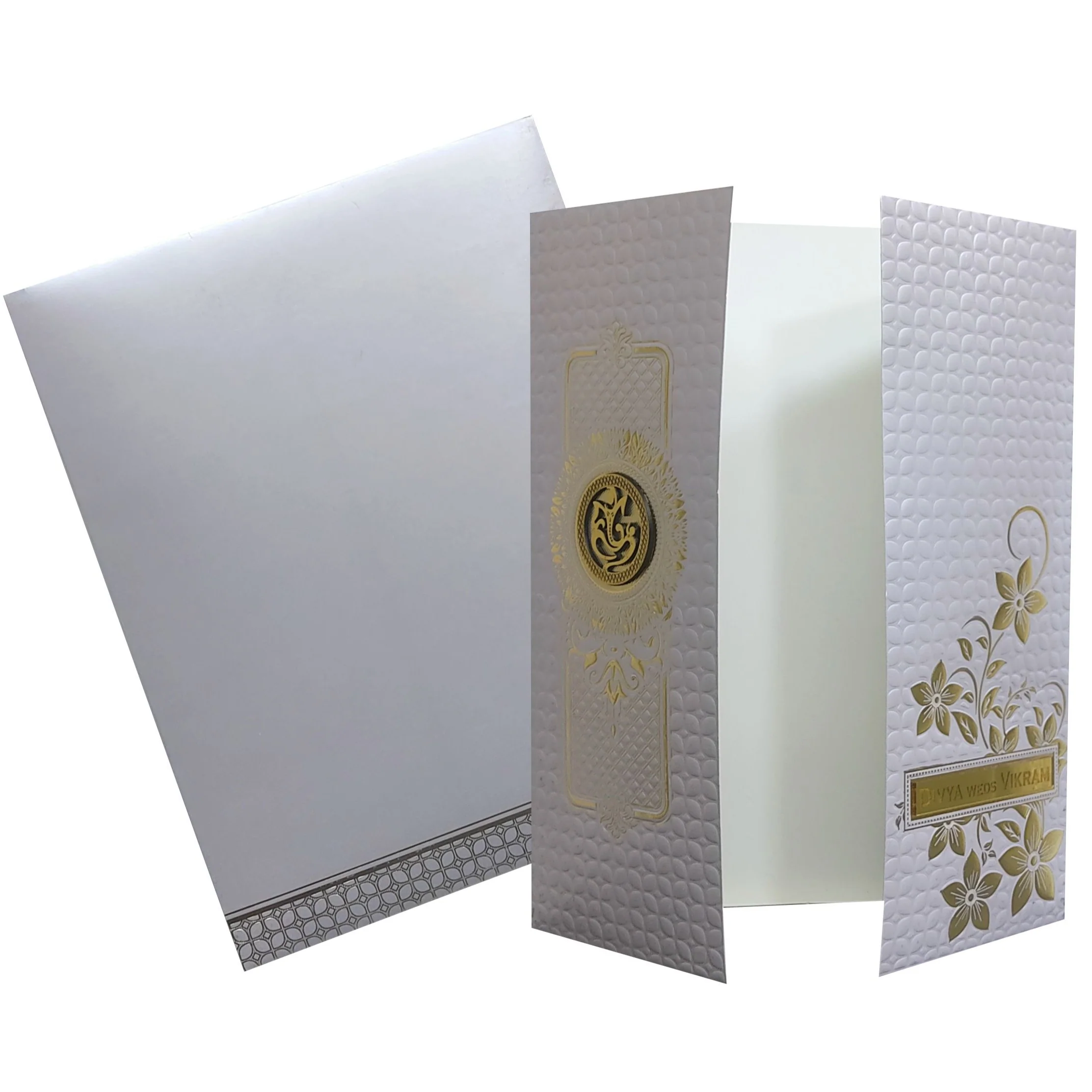 Pearl Purple Embossed Invitation Card-KNL1304PL - Image 2