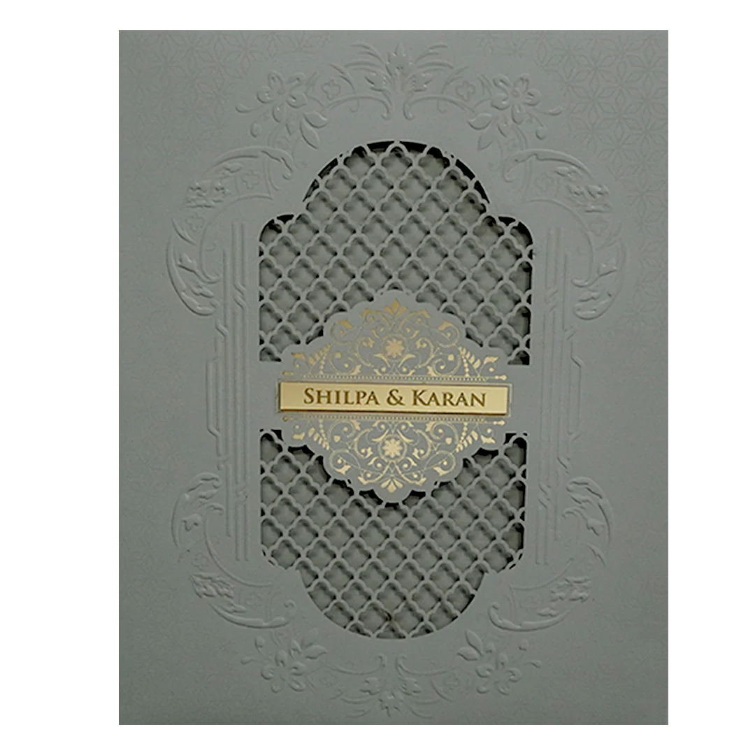 Pink Embossed Wedding Card-KPR09450 - Image 3