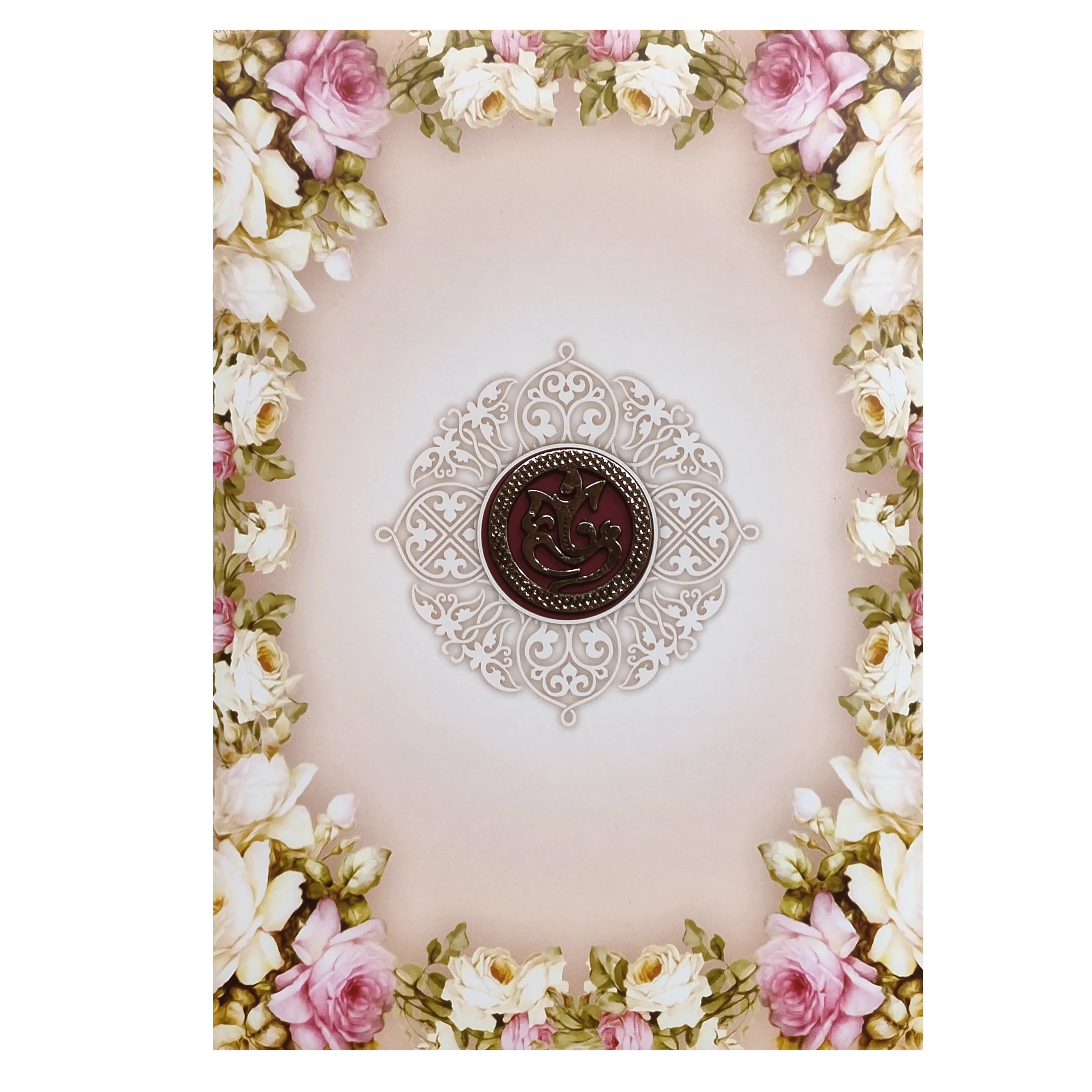 Pink Floral Ganesha Invitation Card-KNEP1603 - Image 3